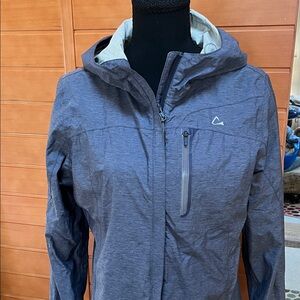 Paradox Gray Hooded Rain Jacket Windbreaker Nylon Blend